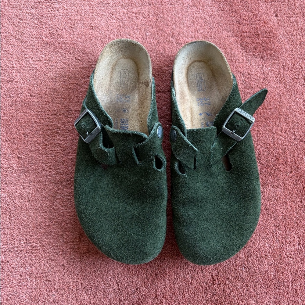 Birkenstock Green Boston Clogs SZ 37